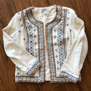 Lucky Brand Fine Embroidered Beaded Jacket